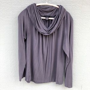 Gray, Cowl Neck, long sleeve top